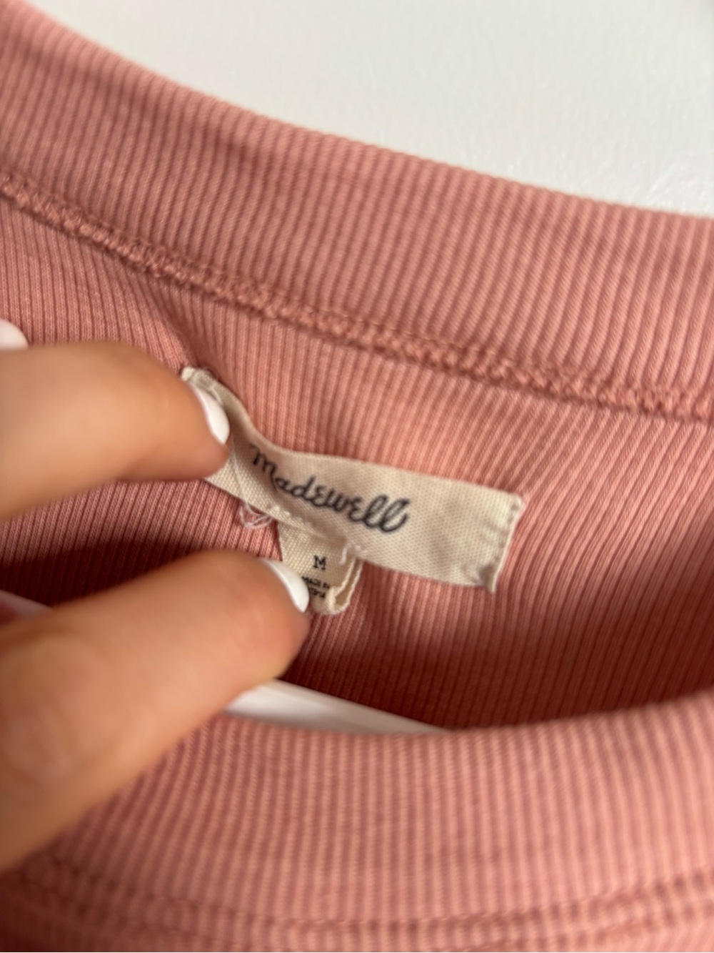 Madewell Dusty Rose Ribbed Crop Tank - Picture 2 of 3